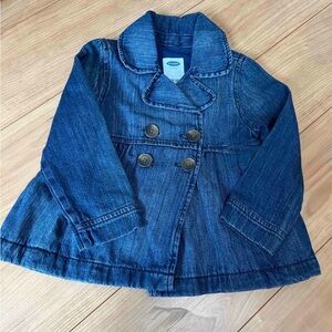 Old Navy Toddler Girl Denim Peacoat Trench Jacket - Size 3T